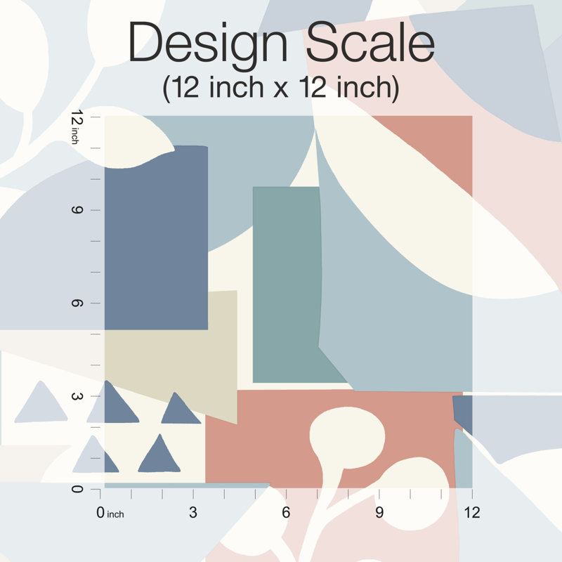 Geometric Wallpaper Roll, Blue