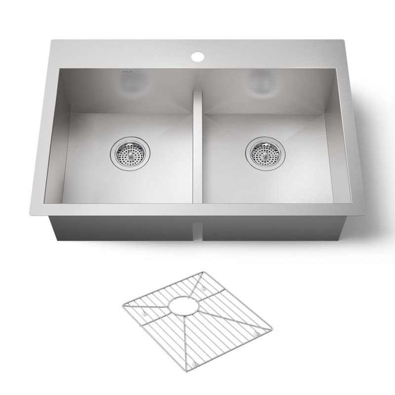 Évier de cuisine encastré L 33 po x l 22 po Vault ™, 1 trou