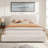 Queen Curved Headboard Boucle Upholstered Bed Frame, Platform Bed with Metal Frame and Wood Slat Support, No Box Spring Required-63120676-65946680