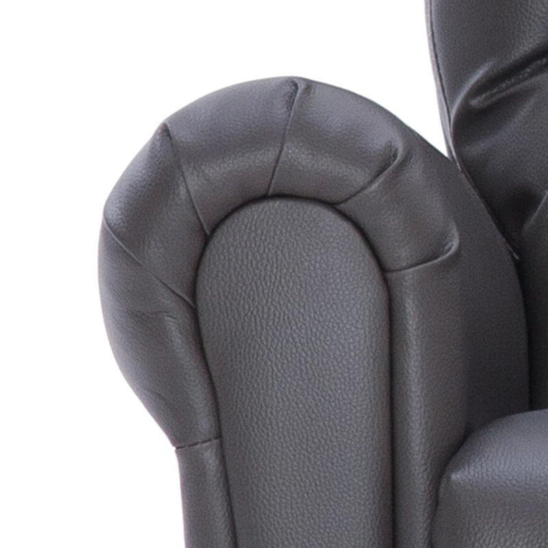 Reclining Chair, Gray Faux Leather