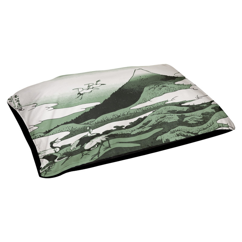 Coussin de concepteur japonais pour grues Burkart, L 42 po x l 52 po, Vert / Noir