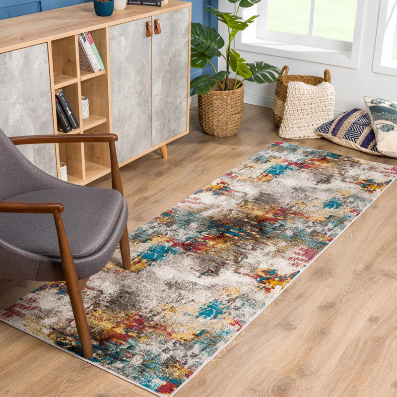 Abstract Indoor Rug, Runner 2'7" x 7'3"