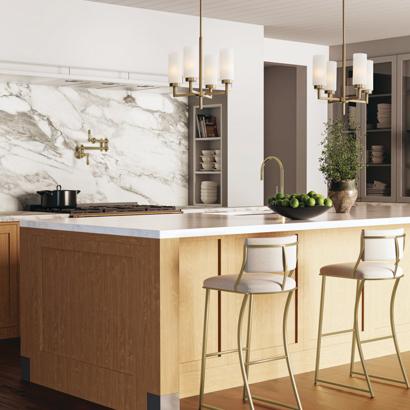 Alyssa 4 - Light Brass Shaded Pendant