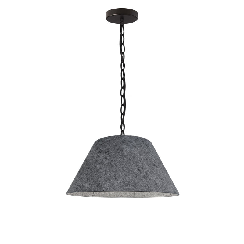 Onald 1 - Light Black Single Pendant, 7" H x 14" W x 14" D