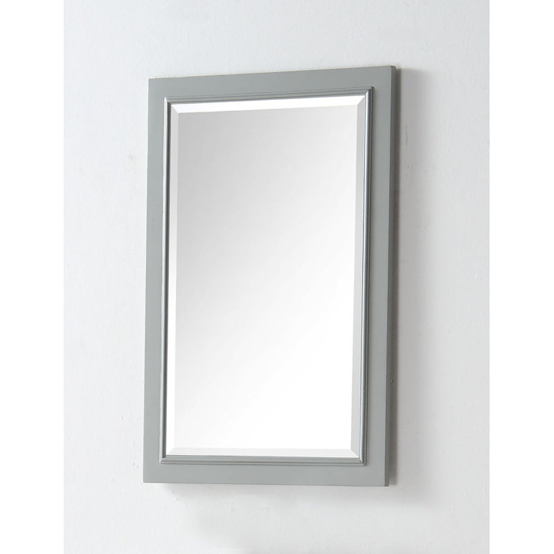 Miroir de salle de bain Carminda, Gris froid, H 30 po x l 20 po