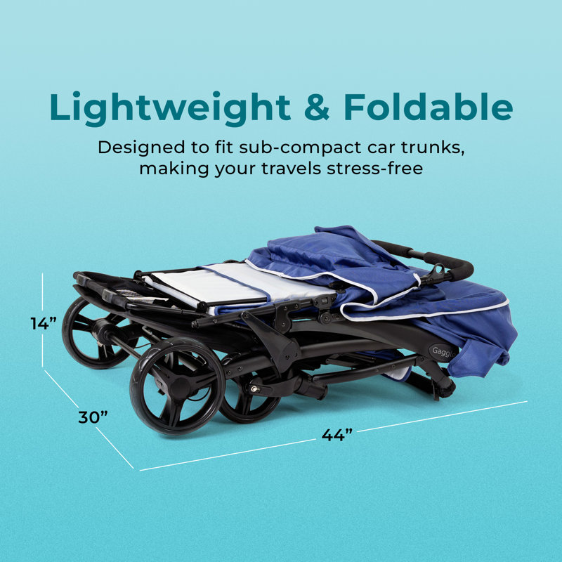 Gaggle Foldable Multi-Child Stroller with Storage, Navy