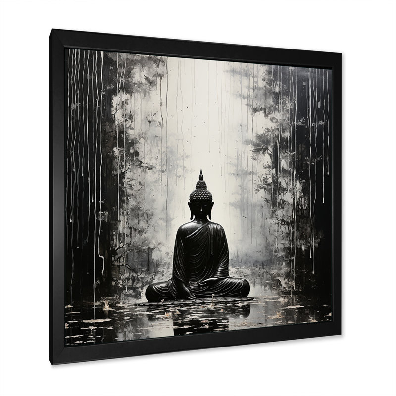 Saint Bouddhisme, reproduction d'art sur toile, Cadre simple noir, H 36 po x l 36 po x P 1,5 po