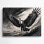 Wildlife Lappet faced Vulture Grey Metal Wall Art-1100296121