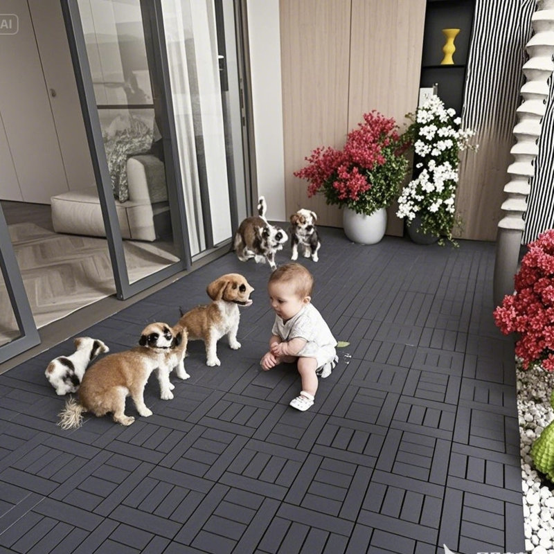 Carreaux de terrasse en polypropylène emboîtables pour une installation facile à l'extérieur et à l'intérieur - Solution élégante pour patio et balcon modernes