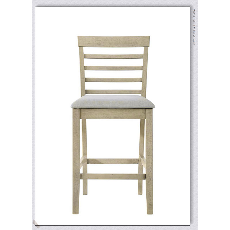 Beautiful Cream Colour Counter Height 5-Piece Dining Set with Pub Height Square Table and Upholstered Chairs for Modern Elegance