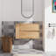 Meuble-lavabo mural 30 po, tiroir à fermeture douce, imitation chêne sur pied avec tiroir