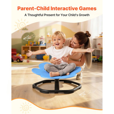 Kids Swivel Chair, 220 lbs Capacity, Flower Shape Sensory Spinning Chair, Autistic Kids Sensory Toy Seat with Non-Slip Metal Base, Toddler Sit & Spin Seat for Coordination Balance Focus