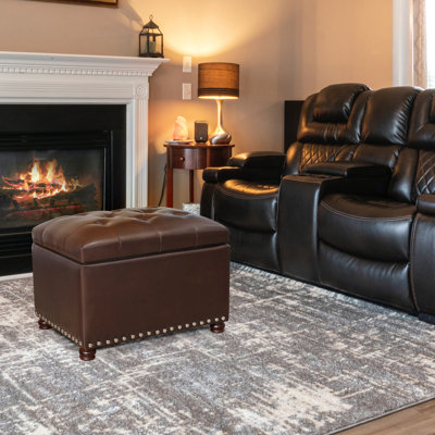 Menendez Faux Leather Ottoman