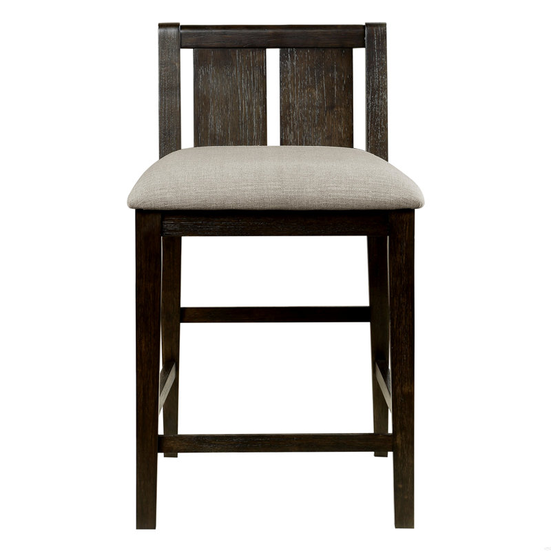 3-Piece Pack Counter Height Set Table W Display Shelf USB Ports And 2X Counter Height Chairs Fabric Upholstered Dining Furniture