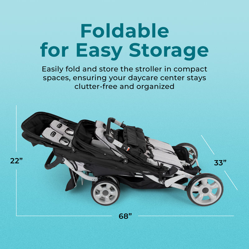 Poussette multi-enfants Gaggle Jamboree, Noir