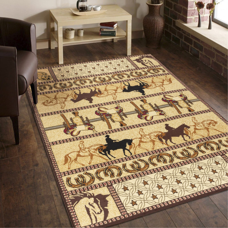 Beige 7 Ft. 10 In. X 10 Ft. 3 In. Southwest Area Rug, Rectangle 7'10" x 10'3"
