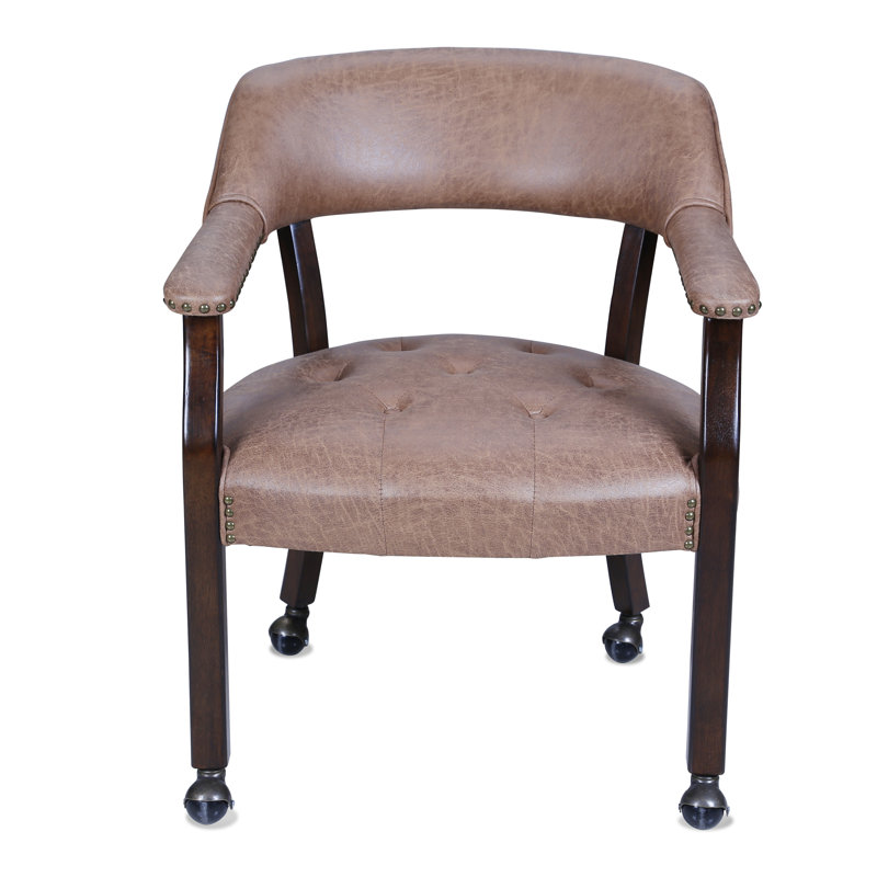 Faux Leather Swivel Armchair, Brown Faux Leather, Brown