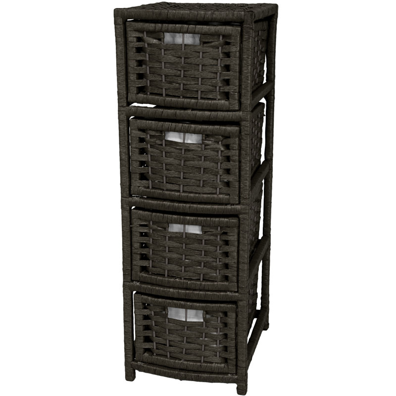 Slate 4 Drawer Storage Drawer, Black