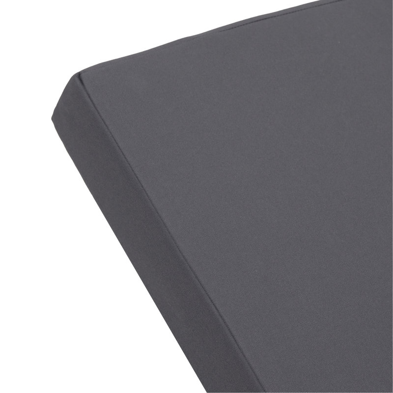 Chaise Lounge Cushion In Dark Grey - Water- Outer Foam Filling Hook And Loop 27.75W X 78.1D 4.09H / Pad Inside With Tie Straps