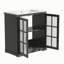 Meuble-lavabo moderne de 30 po: lavabo en céramique, verre givré, poignées et beaucoup de rangement-1018721297