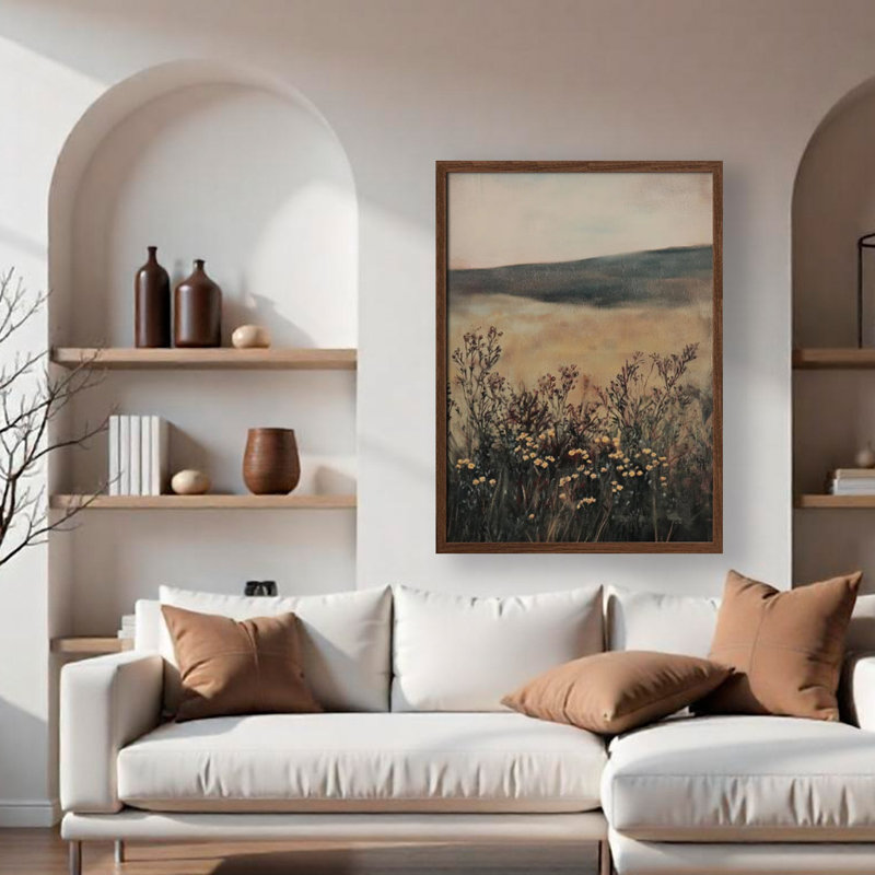 «Landscape Flower», art mural texturé encadré, Noir, noir, noir, noir, H 24 po x l 18 po