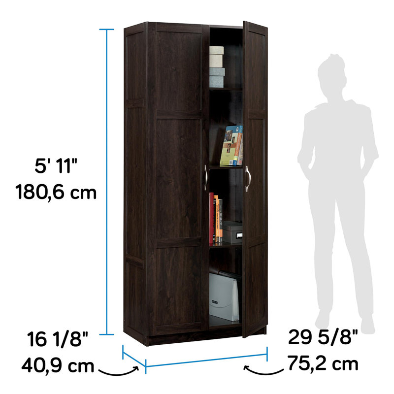Storage Cabinet with Adjustable Shelves, Cinnamon Cherry