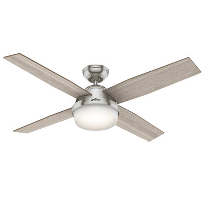Dempsey 52" 4 - Blade Contemporary Indoor Ceiling Fan with Lights and Remote