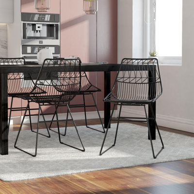 45.72cm H Metal Slat Back Side Chair