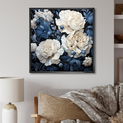 " White Blue Carnations Arrangement IV "