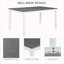Ensemble de salle à manger 6 pièces bicolore gris et blanc, table rectangulaire en bois avec 4 chaises et banc rembourrés, 6 places assises