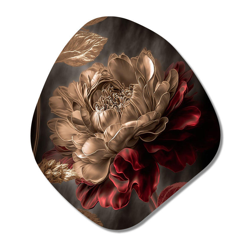 Bette - art mural asymétrique en métal à forme de nébuleuse florale, H 35 po x l 31 po