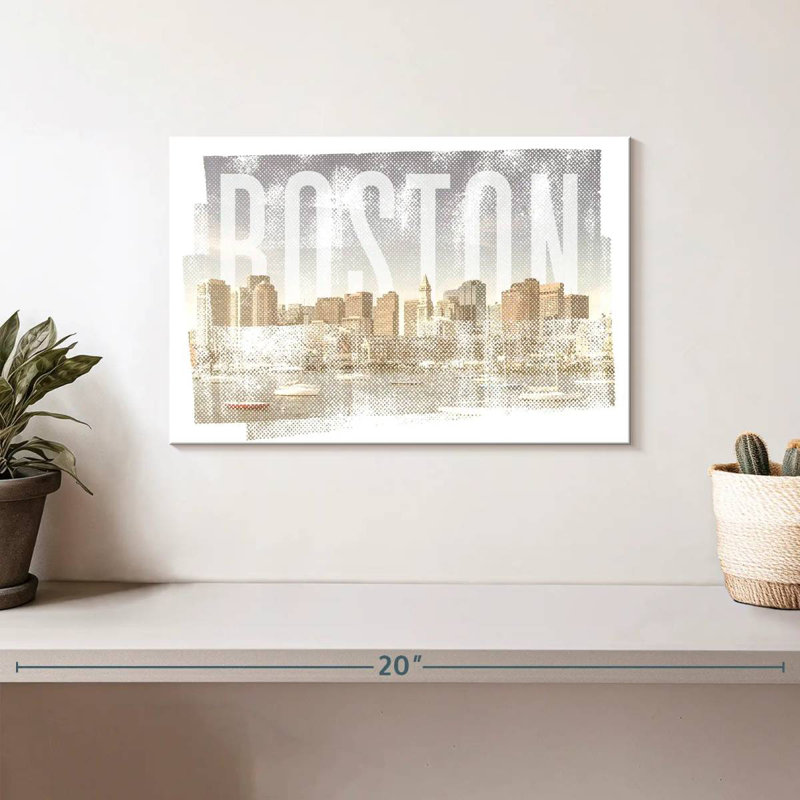 Lilie Boston Skyline rétro, H 8 po x l 12 po