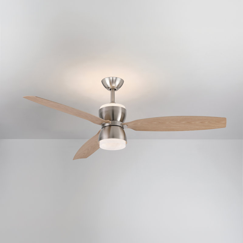 Ventilateur de plafond intelligent DEL 5 "Sandfell, F841L-Brushed Nickel