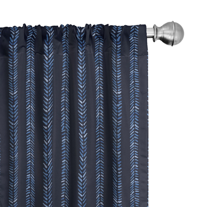 Herringbone Semi-Sheer Rod Pocket Curtain Panels, 28" x 84"