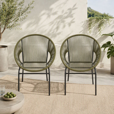 Chaise en osier, ensemble de 2