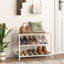 Range-chaussures à 3 niveaux avec 6 paires de rangement pour chaussures pour vestibule-1221659383