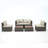 Ensemble de canapé modulaire d'extérieur en osier 8 pièces avec chaises et tables Deko Living, avec housses de coussin interchangeables et modèle rouge-111865819