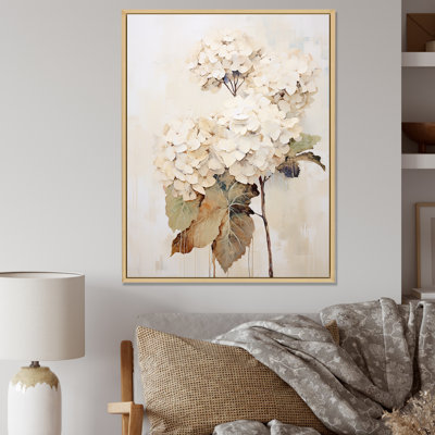 Vintage Minimalism Hydrangea IV - Hydrangea Wall Art Living Room