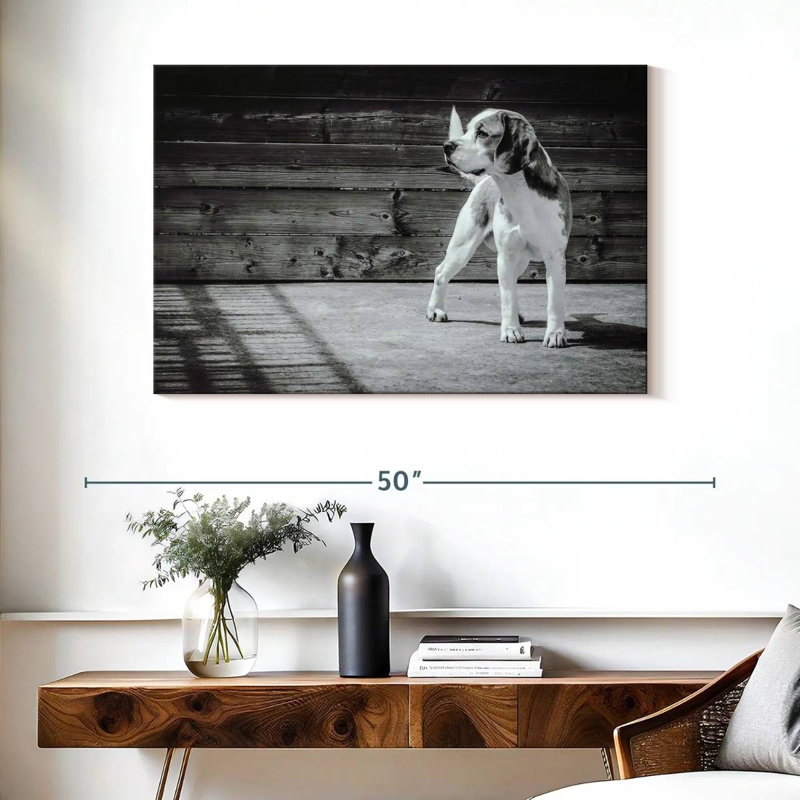Beagle Brampt monochrome, H 26 po x l 39 po