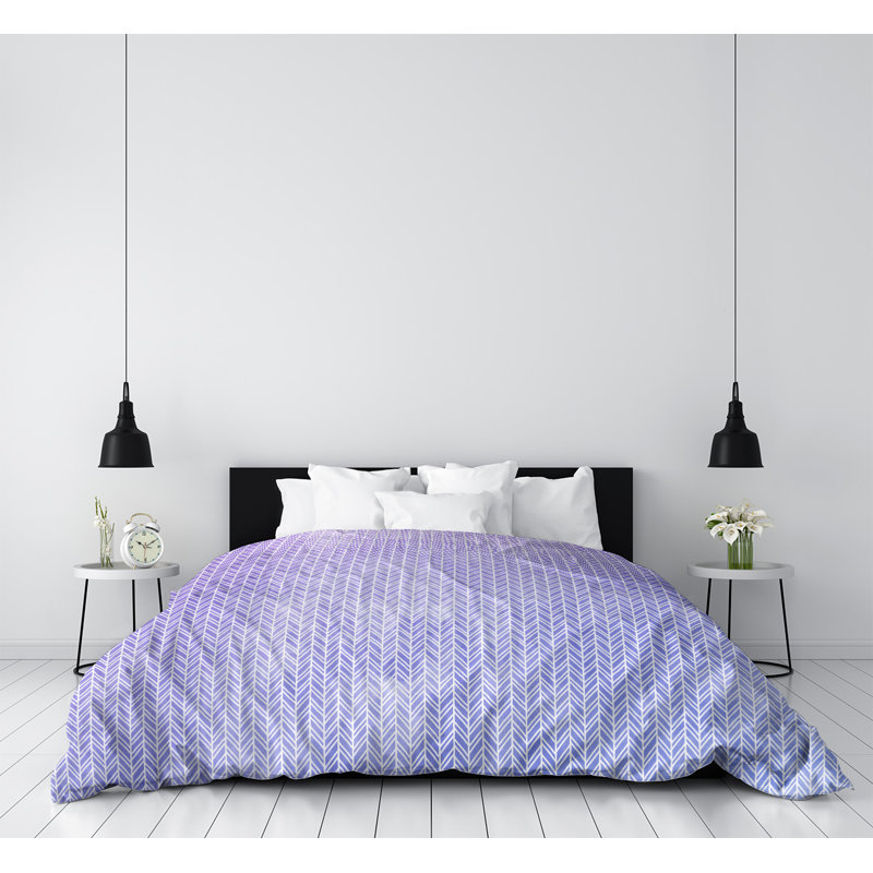 Housse de couette Katelyn Elizabeth, Housse de couette pour grand lit, Bleu / Mauve