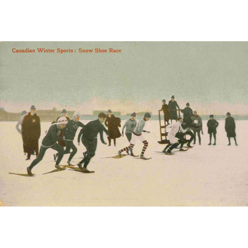 " Snow Shoe Race ", 20" H x 30" W, No, Wrapped Canvas