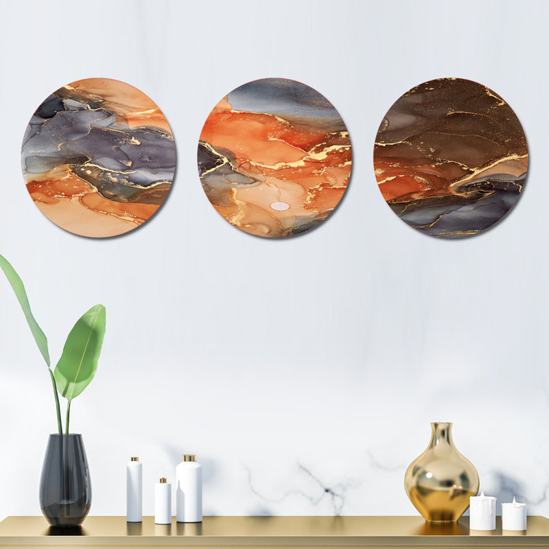 Ensemble de 3 décorations murales fluides de luxe