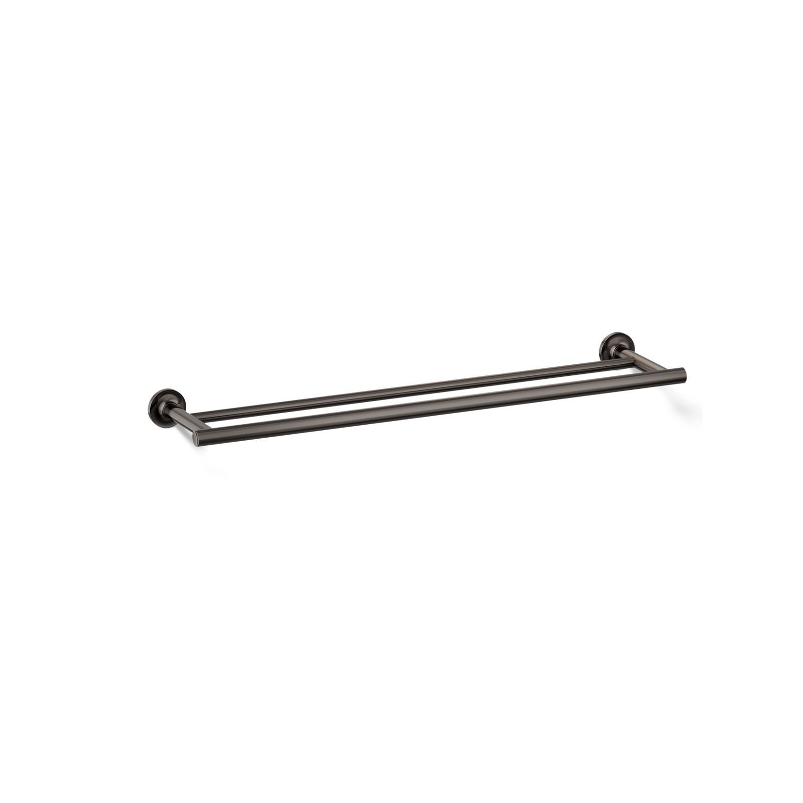 Purist Double 24" Wall Mounted Towel Bar, Vibrant Titanium
