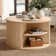 Leathia Fluted Coffee Table Round With Large Storage