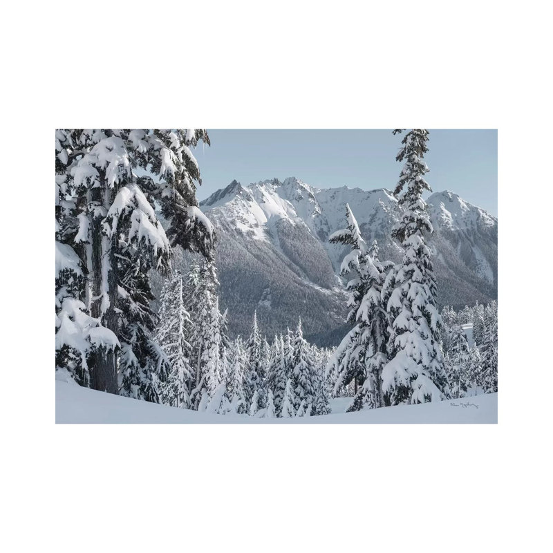 Nooksack Ridge In Winter by Alan Majchrowicz - Wrapped Canvas Painting, 20.32 cm H x 30.48 cm W