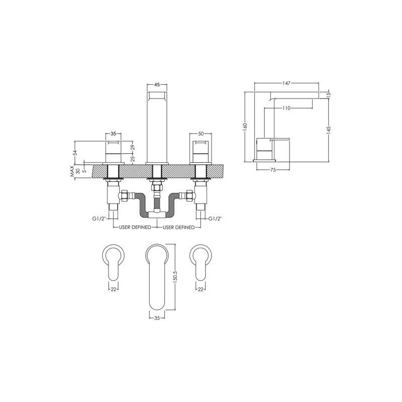 Arvan Pillar Tap with Waste