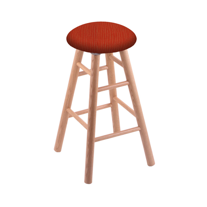 Tabouret de bar 24 po pivotante, Chêne naturel, Coquelicot graphique, Très haut (assise de 36 po de hauteur)
