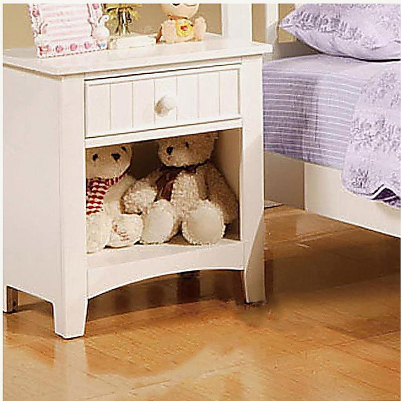 Table de chevet en bois avec tiroir blanc Karine