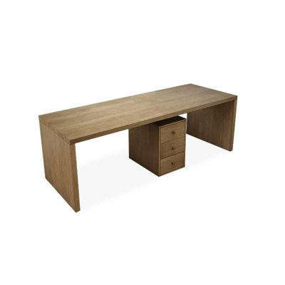 Wood color Rectangle Solid Wood Desks