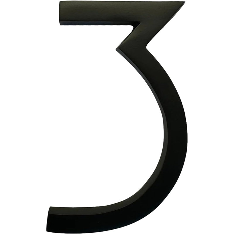 Numéro de maison 6 po en aluminium résistant aux intempéries, 3